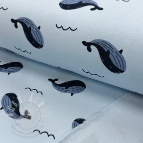 Szabadidő anyag fésült JOGGING Whales blue