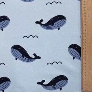 Szabadidő anyag fésült JOGGING Whales blue