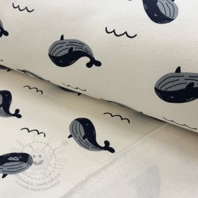 Szabadidő anyag fésült JOGGING Whales ecru