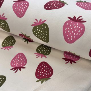 Szabadidő anyag fésült JOGGING Strawberries ecru