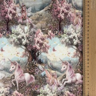 Szabadidő anyag fésült Fairy tales digital print