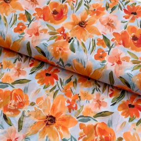Pamutvászon VOILE Sarah flowers digital print