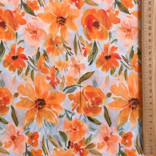 Pamutvászon VOILE Sarah flowers digital print