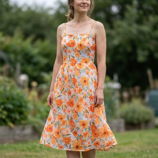 Pamutvászon VOILE Sarah flowers digital print