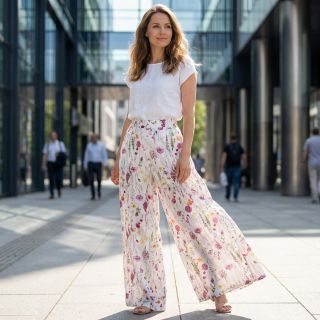 Pamutvászon VOILE Emily flowers digital print