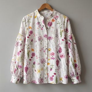 Pamutvászon VOILE Emily flowers digital print