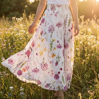 Pamutvászon VOILE Emily flowers digital print