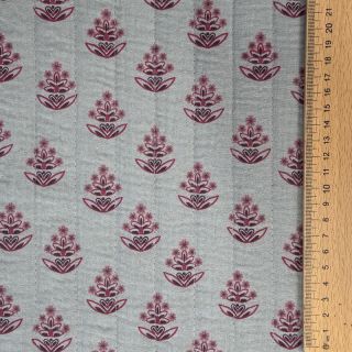 Dupla géz/muszlin STEPPED Flowers mauve