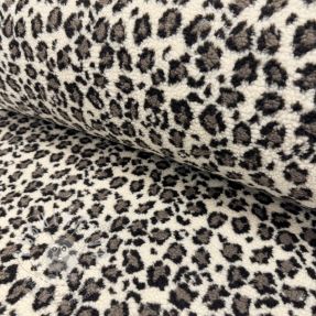 Kabát anyag TEDDY JACQUARD Animal skin brown