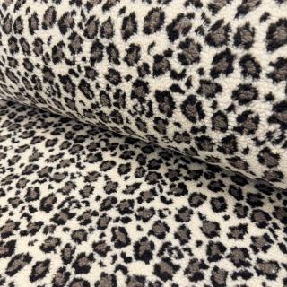 Kabát anyag TEDDY JACQUARD Animal skin brown