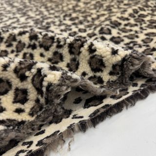 Kabát anyag TEDDY JACQUARD Animal skin brown