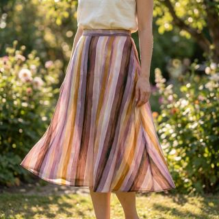 Viszkóz RADIANCE Stripes lavender digital print