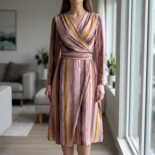 Viszkóz RADIANCE Stripes lavender digital print