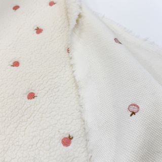 Kabát anyag TEDDY JACQUARD EMBROIDERY Patches