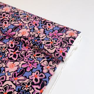 Viszkóz STRETCH Flowers Junie black