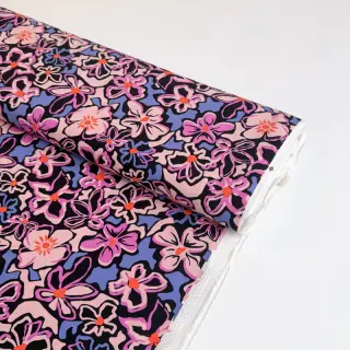 Viszkóz STRETCH Flowers Junie black