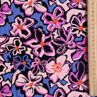 Viszkóz STRETCH Flowers Junie black