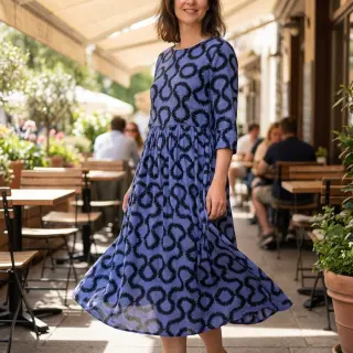 Viszkóz STRETCH Abstract blue