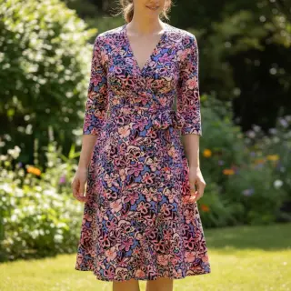 Viszkóz STRETCH Flowers Junie black