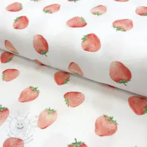 Dupla géz/muszlin Strawberries digital print