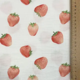 Dupla géz/muszlin Strawberries digital print