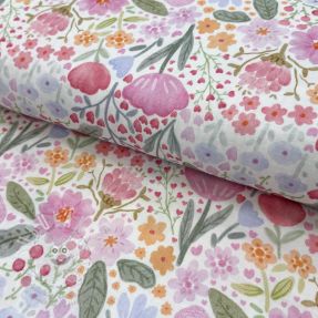 Dupla géz/muszlin Flowers pink dream digital print