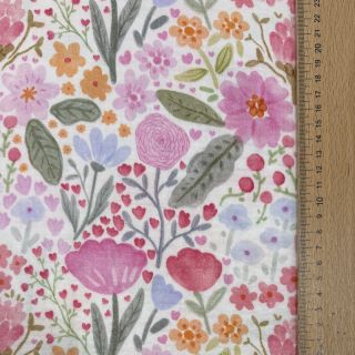 Dupla géz/muszlin Flowers pink dream digital print