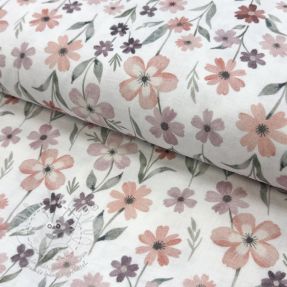 Dupla géz/muszlin Flowers Jana digital print
