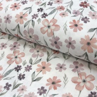 Dupla géz/muszlin Flowers Jana digital print