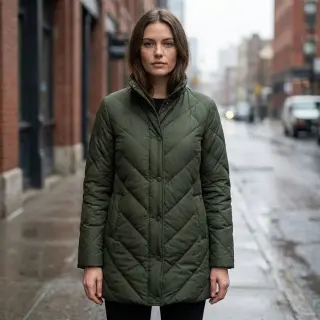 Steppelt anyag ZIG ZAG army green