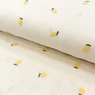 Dupla géz/muszlin EMBROIDERY Fruit yellow SIMPLY NATURAL