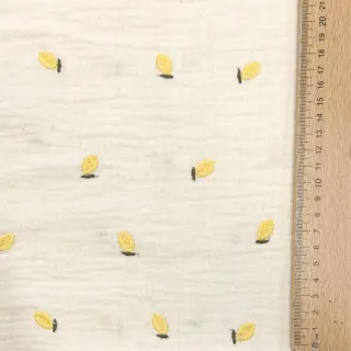 Dupla géz/muszlin EMBROIDERY Fruit yellow SIMPLY NATURAL