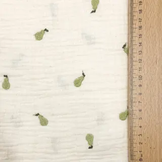 Dupla géz/muszlin EMBROIDERY Fruit green SIMPLY NATURAL