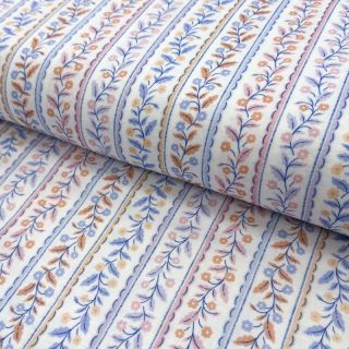 Dupla géz/muszlin Leaves in stripes digital print ORGANIC