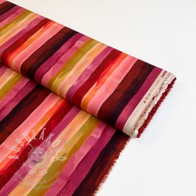 Viszkóz RADIANCE Stripes burgundy digital print