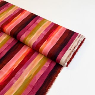 Viszkóz RADIANCE Stripes burgundy digital print