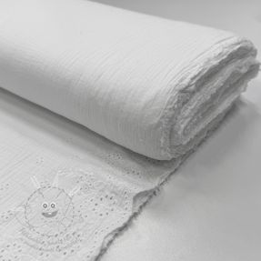 Dupla géz/muszlin BORDER Helene white