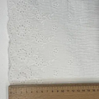 Dupla géz/muszlin BORDER Helene white
