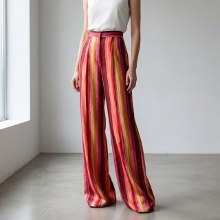 Viszkóz RADIANCE Stripes burgundy digital print