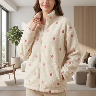 Kabát anyag TEDDY JACQUARD EMBROIDERY Patches