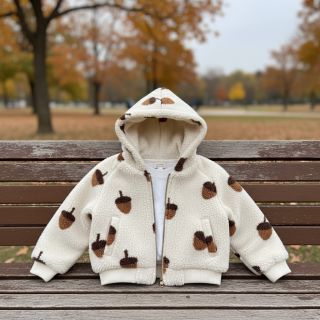 Kabát anyag TEDDY JACQUARD Acorns