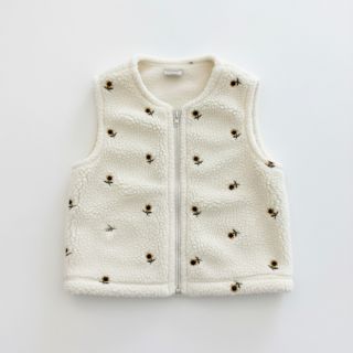 Kabát anyag TEDDY JACQUARD EMBROIDERY Sunflower