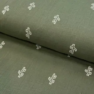 Dupla géz/muszlin EMBROIDERY Cactus green