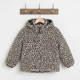 Kabát anyag TEDDY JACQUARD Animal skin brown
