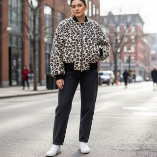 Kabát anyag TEDDY JACQUARD Animal skin brown