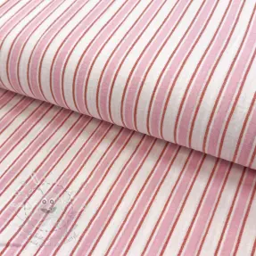 Dupla géz/muszlin YARN DYED Stripe in stripe pink