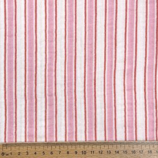 Dupla géz/muszlin YARN DYED Stripe in stripe pink