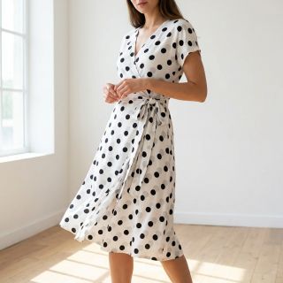 Viszkóz RADIANCE Polka BIG dot white