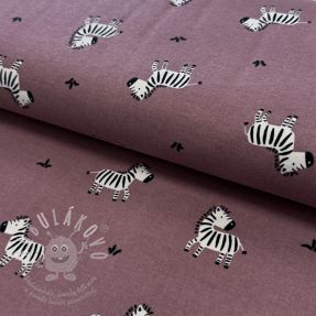 Pamutvászon FLANNEL Zebras mauve