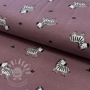 Pamutvászon FLANNEL Zebras mauve